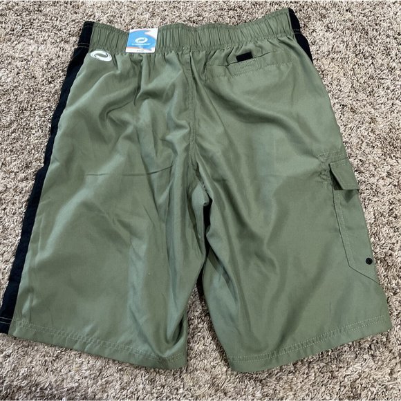 Men's O’RAGEOUS Side Taped E-Board Board Swim Shorts ~ Small ~ Green ~New - Picture 3 of 4